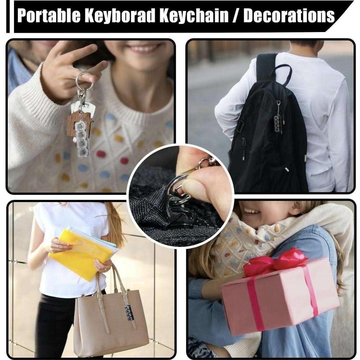 Keyboard Fidget Keychain – Stress Relief Clickable Mini Keyboard